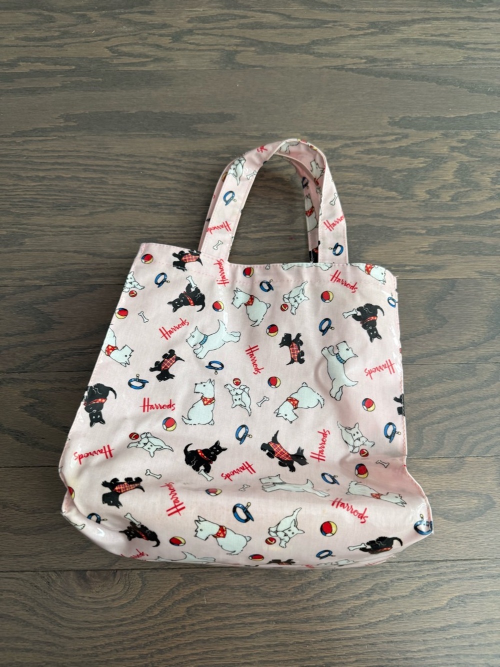 Harrods Shopping tote bag terrier dogs vintage rare pink